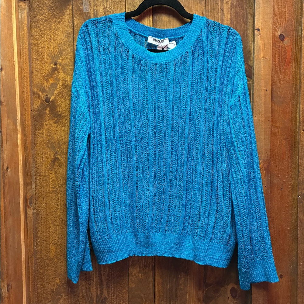 Blue Cable Knit Sweater